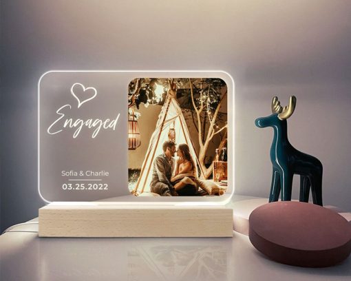 Personalized Engagement Gifts for Couple, Newly Engaged Gifts, Engagement Led Plaque, Engaged Night Light Plaque, Couple Engaged Led Lamp