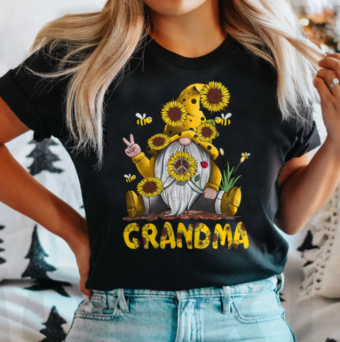 Sunflower Hippie Gnome Dark Classic T Shirt photo review