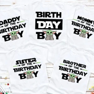 Family Matching Personalized Star Wars Birthday Shirt Baby Yoda