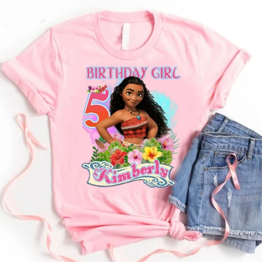 Personalized Moana Birthday Shirt Custom Name And Age For Baby Girl