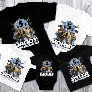 Personalized Star Wars Birthday Shirt Mandalorian and Baby Yoda for Boys
