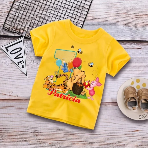 Personalized Winnie The Pooh 1st Birthday Shirt Custom Matching Family