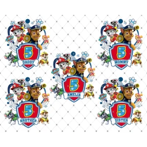 Paw Patrol: Family Congratulations Amelia 5th Birthday Digital File