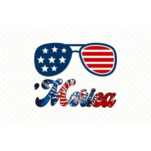 4th of July Stars and Stripes Spectacle: Merica Sunglasses PNG Cut File