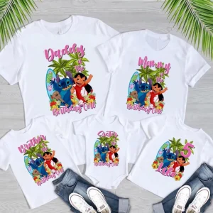 Custom Lilo and Stitch Birthday Girl Shirt Matching Family