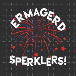 Whimsical 4th of July Sparklers: Ermahgerd Edition PNG