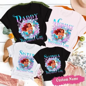 Personalized Black Queen Birthday Shirt Princess Ariel Mermaid Live Action Afro Little Mermaid