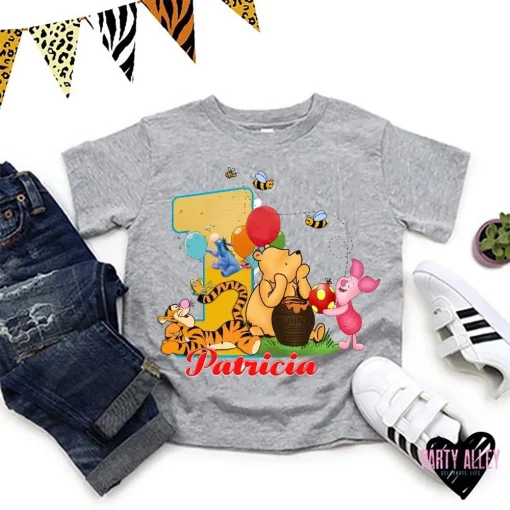 Personalized Winnie The Pooh 1st Birthday Shirt Custom Matching Family