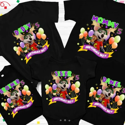Chuck E Cheese Birthday Shirt Family Matching Tees for the Party
