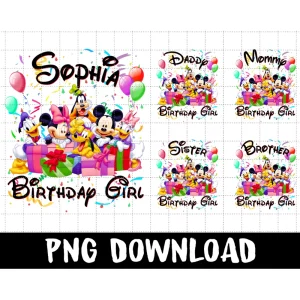 Happy Sophia's Birthday Mickey Mouse Family Digital File