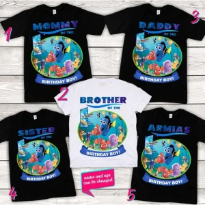 Personalized Finding Nemo and Dory Family Shirts Matching Birthday Boy Shirt