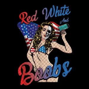 Red White And Boobs Independence Day USA Flag 4th Of July