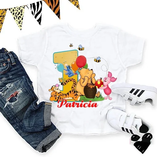 Personalized Winnie The Pooh 1st Birthday Shirt Custom Matching Family