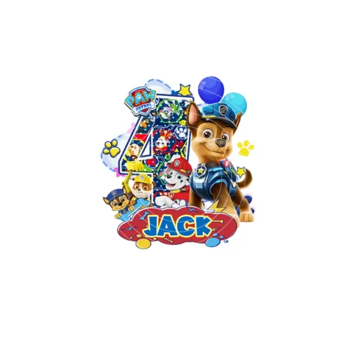 Paw Patrol Family Congratulations Jack 4th Birthday Digital File