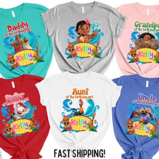 Personalized Moana Birthday Shirt Maui Family Personalized Shirts