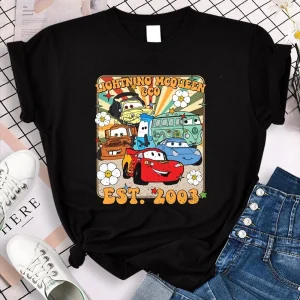 Personalized Disney Birthday and Cars Birthday Shirt Featuring McQueen 1977