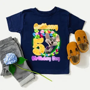 Personalized Chuck E Cheese Family Matching Shirt For 5th Birthday Boy
