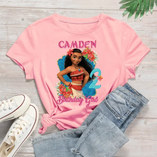 Personalized Baby Moana Family Matching Birthday Shirt For 2nd Birthday Girls