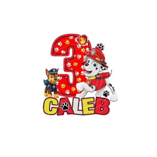 Paw Patrol: Congratulations Caleb on Your 3rd Birthday Digital Fil