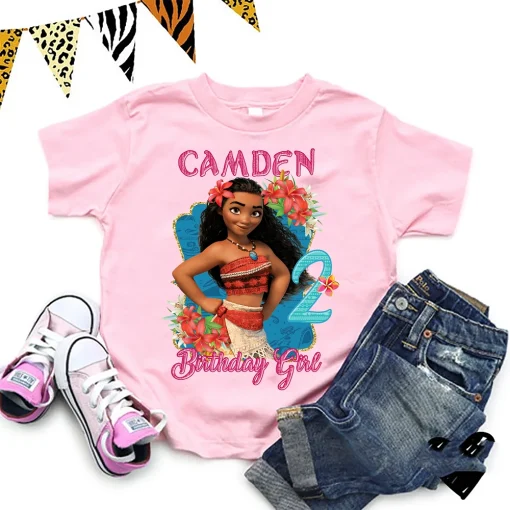 Personalized Baby Moana Family Matching Birthday Shirt For 2nd Birthday Girls