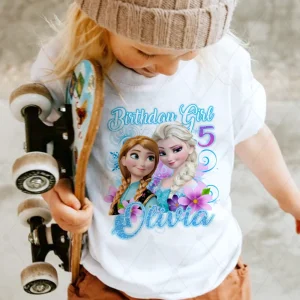 Custom Elsa And Ana Frozen Birthday Girl Shirt