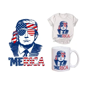 Trump 'Merica Funny 4th of July PNG