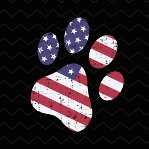 American Flag Paw Print PNG Files | 4th of July PNG Cut Files | Dog Paw Vector Files