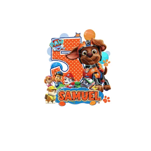 Paw Patrol: Congratulations Samuel on Your 5th Birthday Digital File