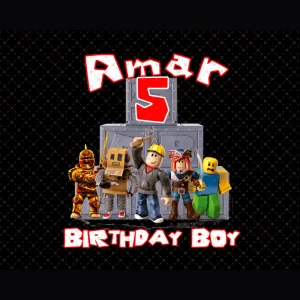 Amar's Roblox Birthday Party Decorations Digital Files
