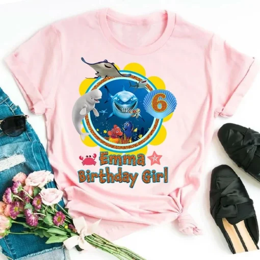 Personalized Finding Nemo and Dory Birthday Shirt