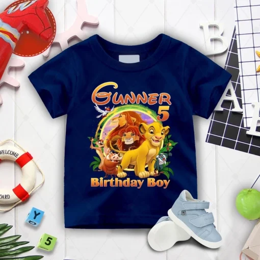 Personalized Lion King Birthday Shirt with Custom Name and Age