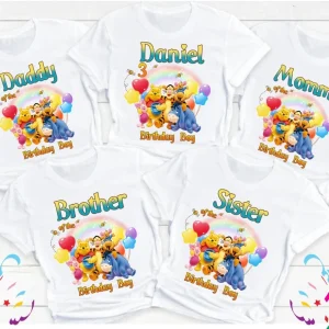 Personalized Winnie the Pooh 3rd Birthday Shirt For Family