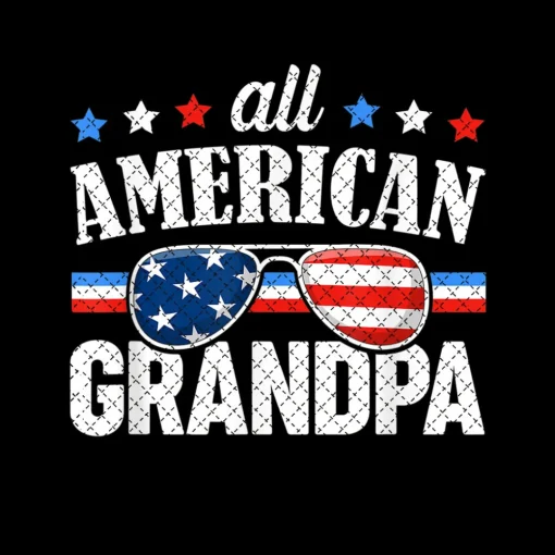 All American Grandpa 4th of July Png File, USA Family Matching Png Digital Download Print