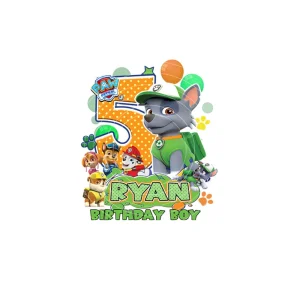 Paw Patrol: Congratulations Ryan 5th Birthday Boy Digital File