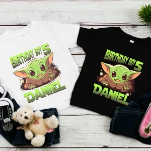 Baby Yoda Party Personalized Star Wars Birthday Shirt Birthday Boy