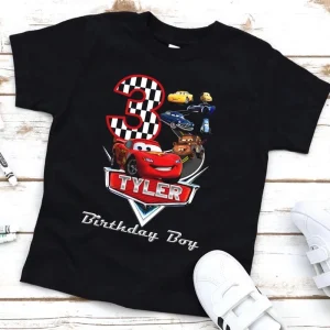 Personalized Disney Cars Birthday Shirt Cars Inspired Theme Party Shirt Featuring Lightning McQueen