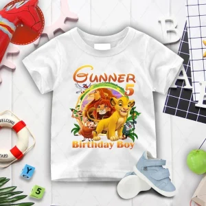 Personalized Lion King Birthday Shirt with Custom Name and Age
