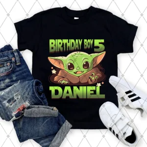 Baby Yoda Party Personalized Star Wars Birthday Shirt Birthday Boy