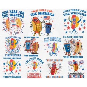 Hot Dog I'm Just Here For The Wieners Png The Wieners 4Th Of July Png