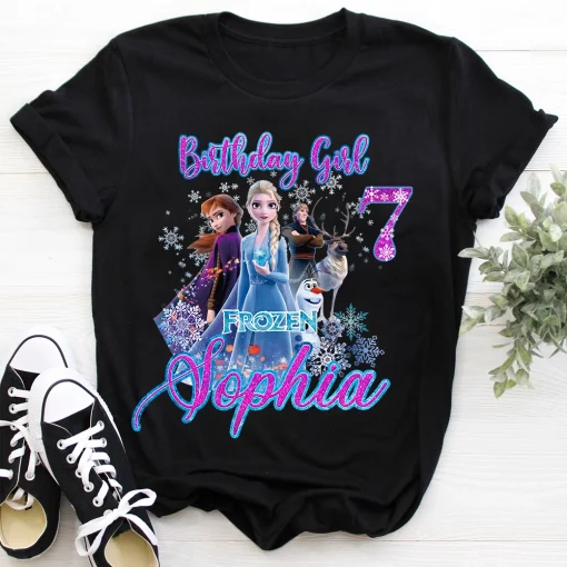 Personalized Elsa Birthday Shirt For 7th Birthday Girls