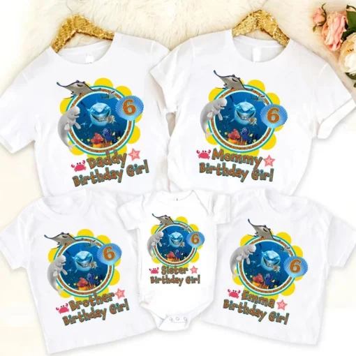 Personalized Finding Nemo and Dory Birthday Shirt