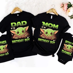 Personalized Baby Yoda Birthday Shirt Mandalorian Family Matching