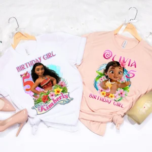 Personalized Moana Birthday Shirt Custom Name And Age For Baby Girl
