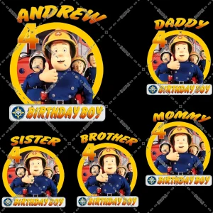 Fireman Sam: Happy 4th Birthday Andrew! Family Congratulations Digital File