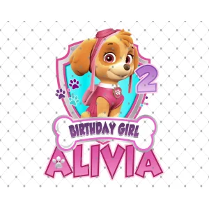 Paw Patrol Congratulations Alivia 2nd of the Birthday Girl Digital File