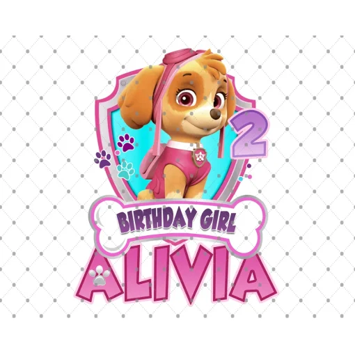 Paw Patrol Congratulations Alivia 2nd of the Birthday Girl Digital File