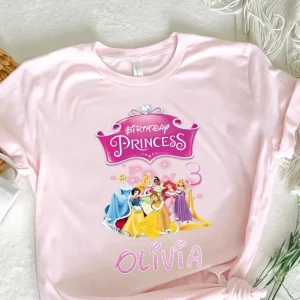 Personalized Disney Princess Birthday Shirt Custom Name Age