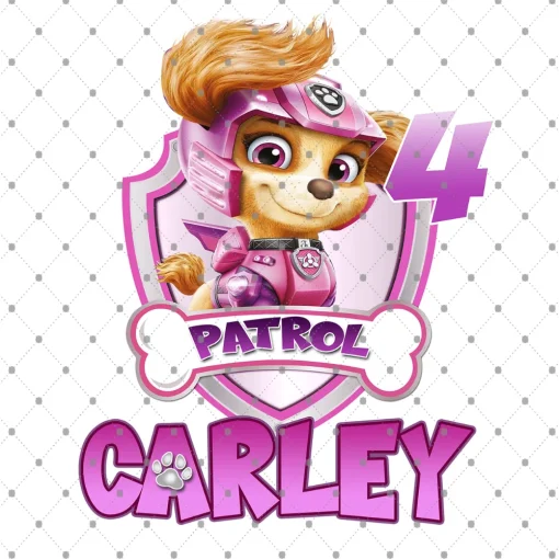 Paw Patrol Congratulations Carley 4th Birthday Girl Digital File