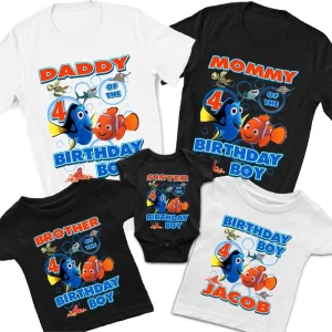 Personalized Finding Nemo Birthday Shirt Perfect 1st or 3rd Birthday Gift