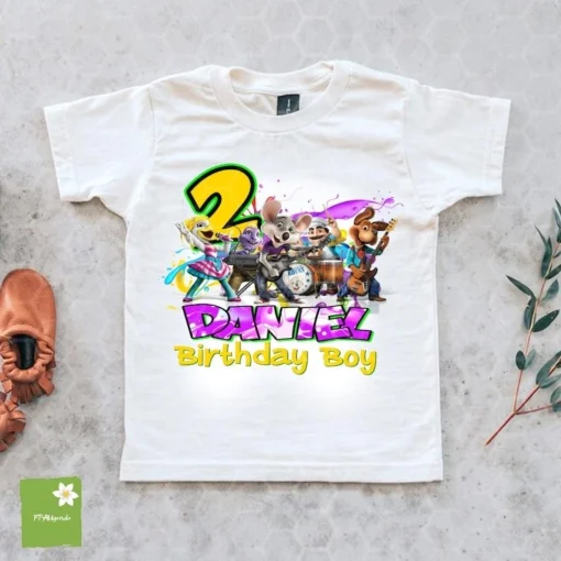 Personalized Chuck E Cheese 2nd Birthday Boy Shirt